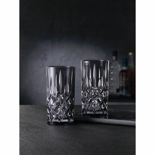 Nachtmann Noblesse long drink glass set, set of 2, water glass, long drink glass, crystal glass, smoke, 395 ml, 105443