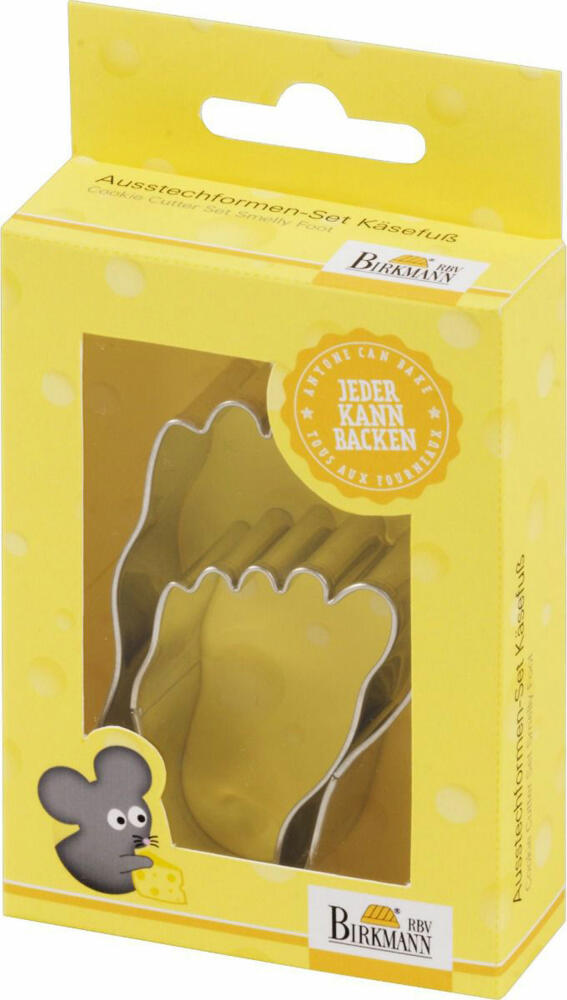 Birkmann Ausstecherset Käsefuß, 2-tlg., Ausstecher, Plätzchenform, Keks, Plätzchen, Edelstahl, 6 / 9 cm, 160934