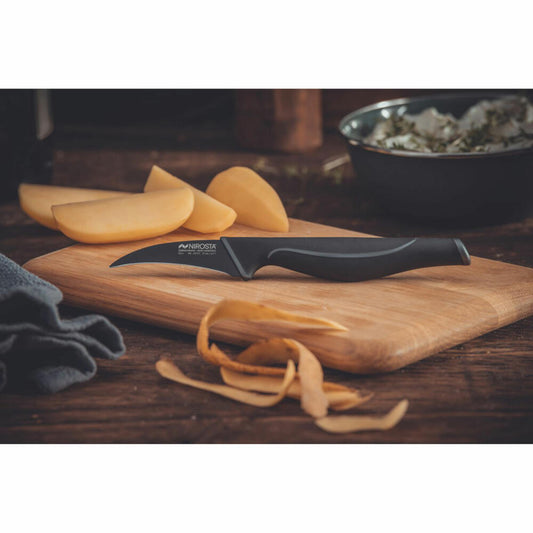 Nirosta Schälmesser Wave, Küchenmesser, Edelstahl, Kunststoff, Schwarz, 20 cm, 43731