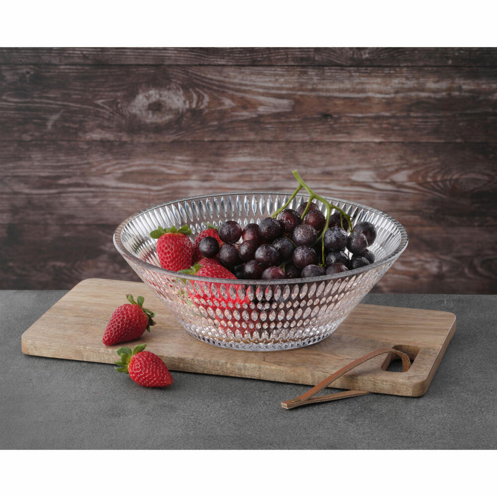 Nachtmann bowl Ethno, bowl with cut pattern, crystal glass, clear, 27 cm, 105230
