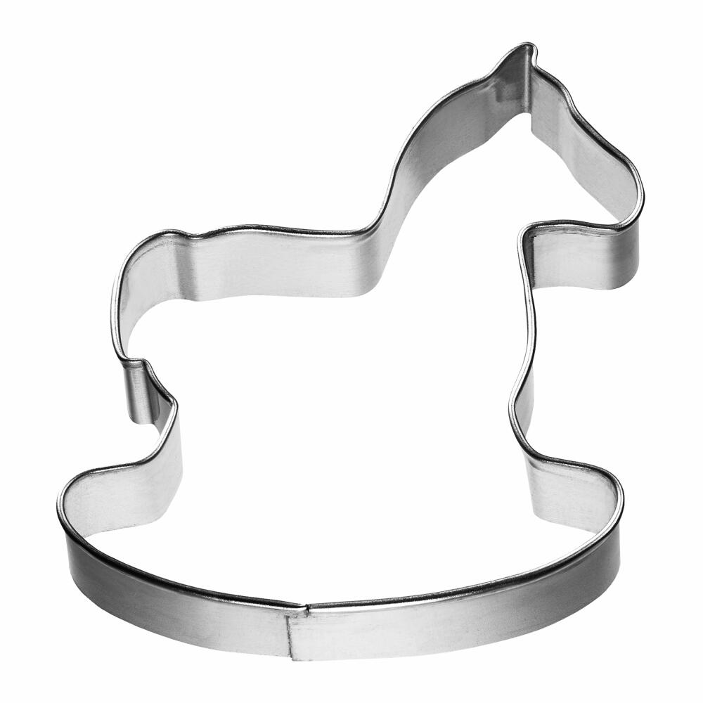 Birkmann cookie cutter rocking horse, large, cookie cutter, cookie cutter, biscuit cutter, tinplate 7 cm, 123557