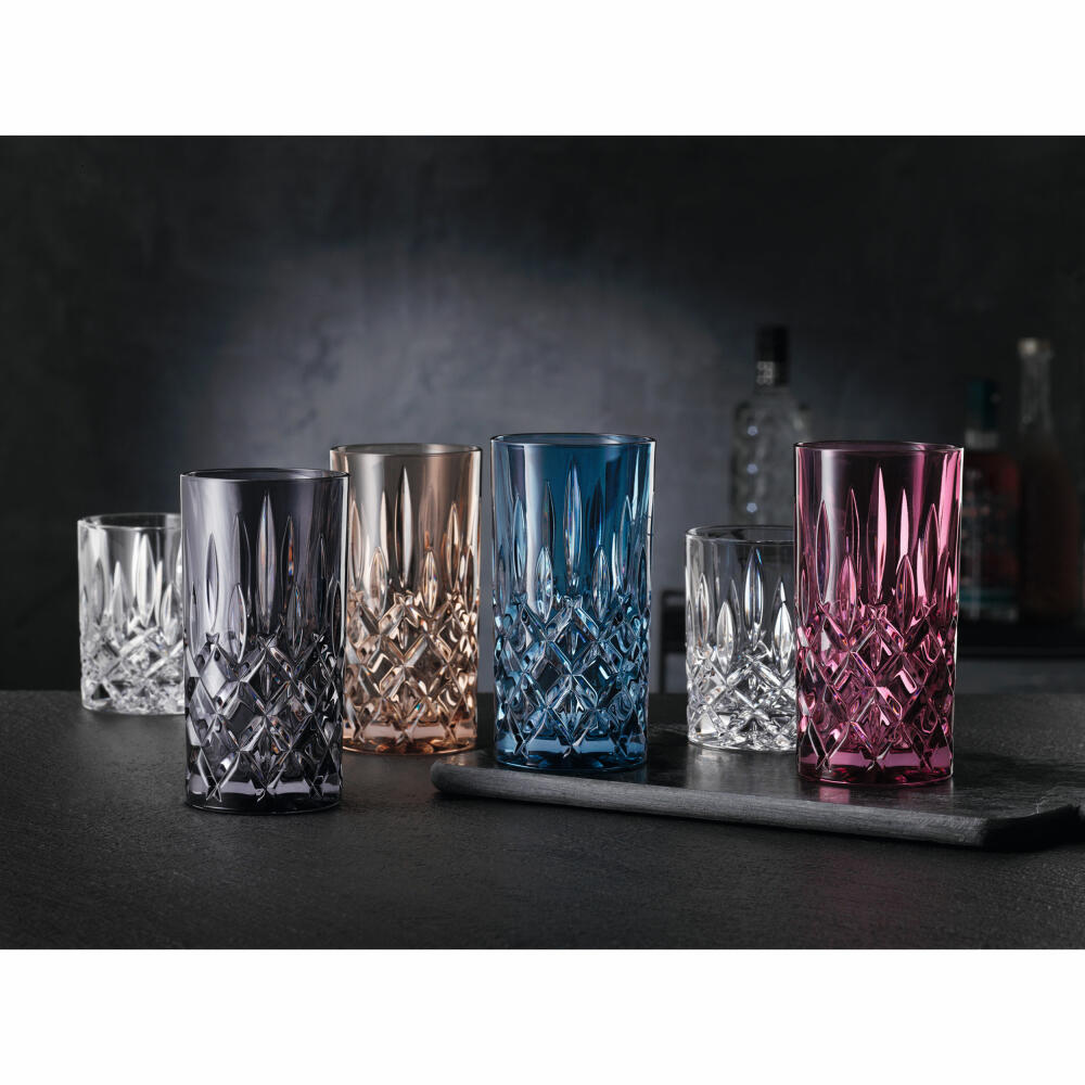 Nachtmann Noblesse long drink glass set, set of 2, water glass, long drink glass, crystal glass, berry, 395 ml, 105442