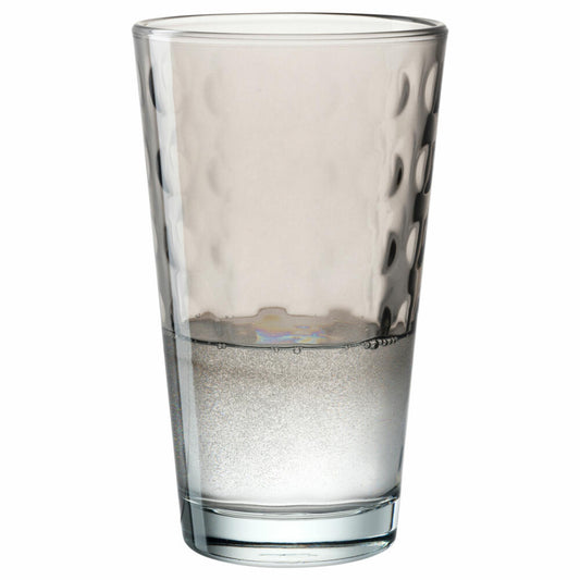 Leonardo Trinkglas Optic, Trinkbecher, Kalk-Natron-Glas, Grau, 540 ml, 023482