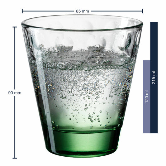 Leonardo Trinkglas Optic, Becher, Wasserglas, Kalk-Natron Glas, grün, 215 ml, 025918