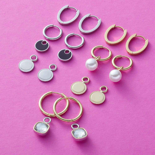 Leonardo Jewels Anhänger Luisa Beautys, 2er Set, Anhänger für Kreolen, Schmuck, Edelstahl, Silber, 023248