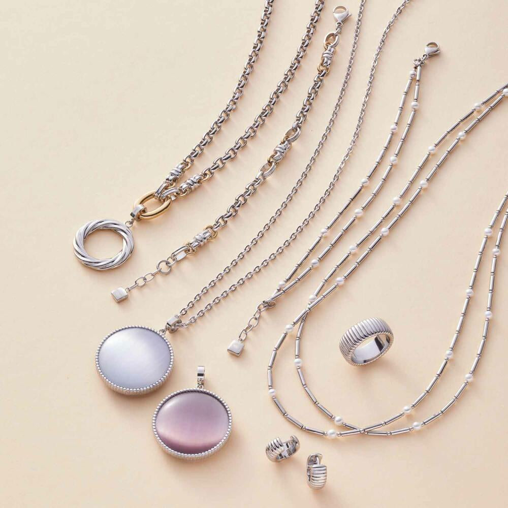 Leonardo Jewels Halskette Mirella, Kette, Schmuck, Edelstahlkette, Edelstahl, Süßwasserzuchtperlen, Silber, 023336