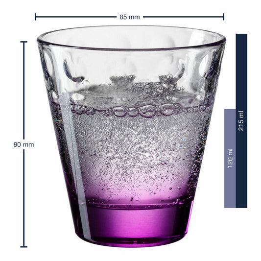 Leonardo drinking glass Optic, mug, water glass, soda-lime glass, violet, 215 ml, 025921