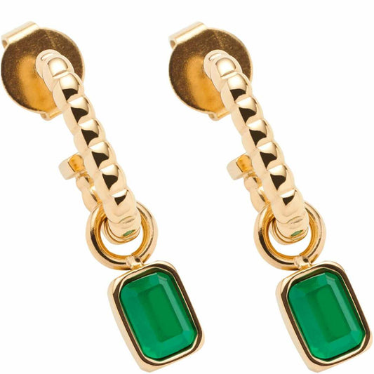 Leonardo Jewels Earring Susa, set of 2, ear studs, earrings, jewelry, stainless steel IP gold, glass, green, 023209