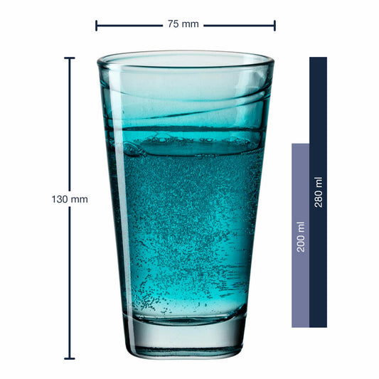 Leonardo drinking glass Vario Struttura, mug, water glass, soda-lime glass, turquoise, 280 ml, 026833
