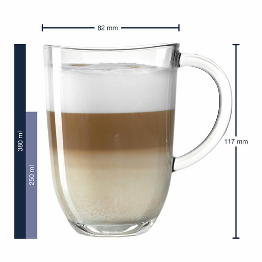 Leonardo Napoli cup, glass cup, mug, coffee cup, soda-lime glass, clear, 380 ml, 024203