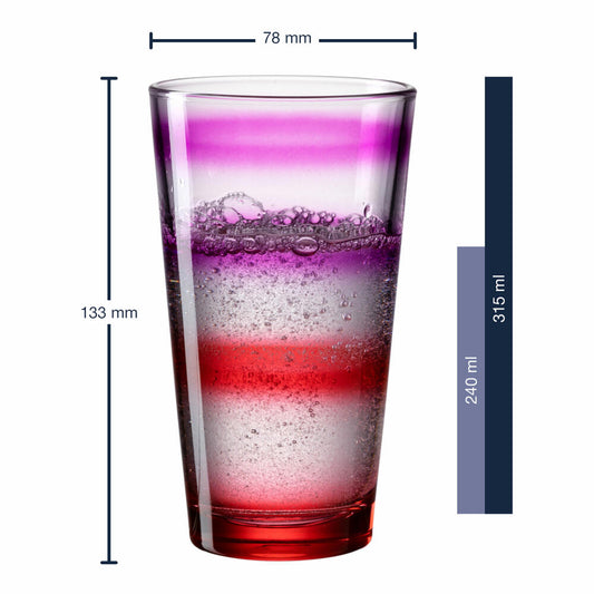 Leonardo Trinkglas Event, Becher, Wasserglas, Kalk-Natron Glas, rot, 315 ml, 023779