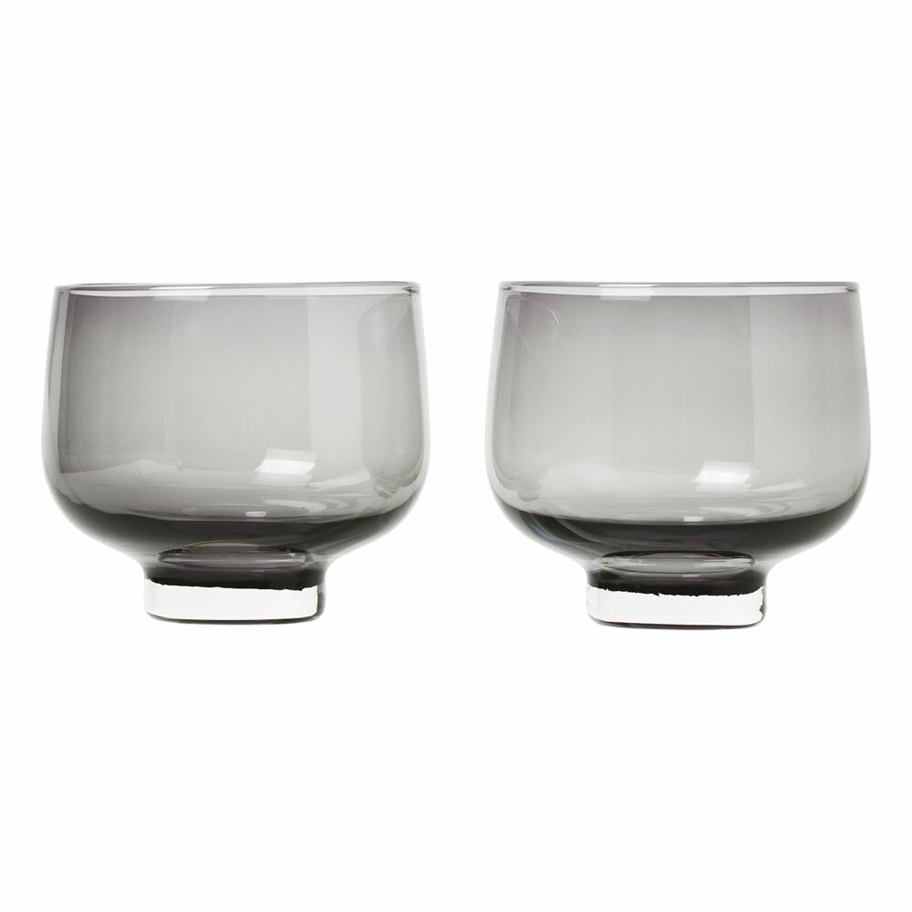 Blomus FLOW Set of 2 drinking glasses, water glass, drinking glass, colored glass, smoke, 220 ml, 63918