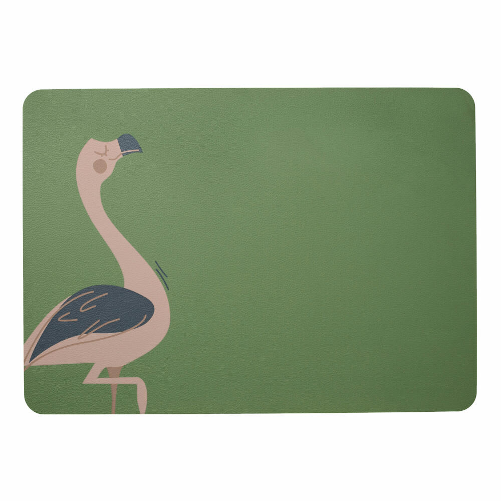 ASA Selection kids placemat, Fiona Flamingo, placemat, table mat, PVC, green, 33 x 46 cm, 78813420