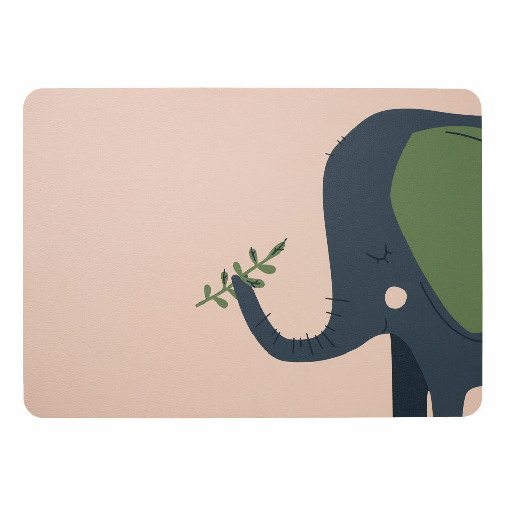 ASA Selection kids placemat, Emma Elephant, placemat, table mat, PVC, pink, 33 x 46 cm, 78810420