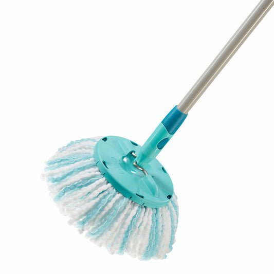 Leifheit Ersatzkopf Clean Twist Disc Mop Ergo micro duo, Microfaser, Kunststoff, Blau, Weiß, 52104