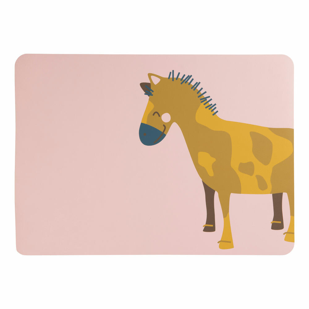 ASA Selection coppa kids Tischset Western Horse Wiebke, Platzset, Platzdecke, Platzmatte, Untersetzer, PVC-Lederoptik, 46 x 33 cm, Rose, 78835420