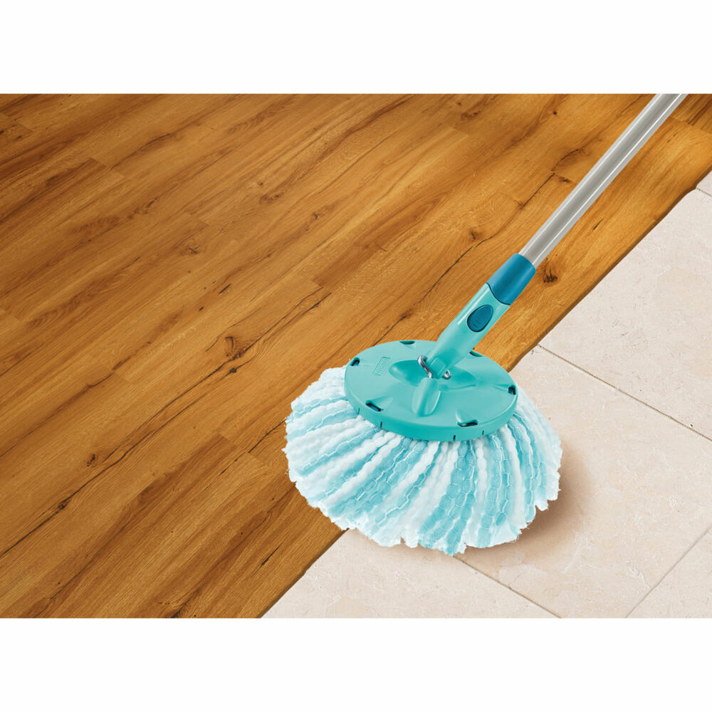 Leifheit Ersatzkopf Clean Twist Disc Mop Ergo micro duo, Microfaser, Kunststoff, Blau, Weiß, 52104