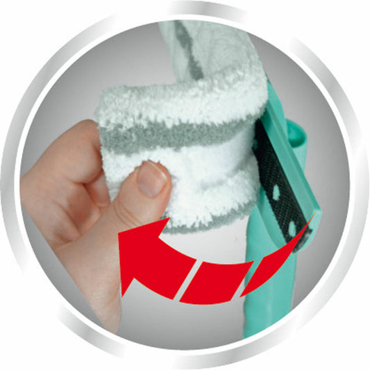 Leifheit Ersatzbezug Classic Window Cleaner, Ersatz Wischbezug, Ersatzteil, Polyester, Türkis, Grau, 55246