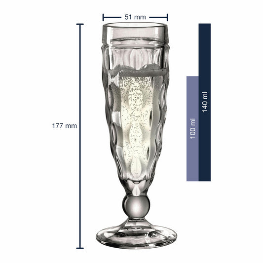 Leonardo Sektglas Brindisi, Sektflöte, Sektkelch, Kalk-Natron Glas, anthrazit, 140 ml, 021603