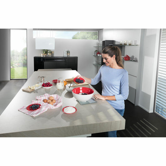 Soehnle Küchenwaage Digital Page Comfort 300 Slim, Waage, Sicherheitsglas, LCD-Display, Silber, 61504