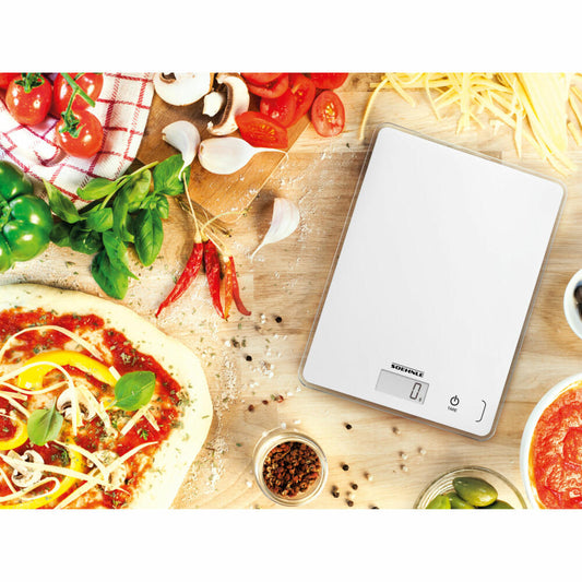 Soehnle Küchenwaage Digital Page Compact 300, Waage, Sicherheitsglas, LCD-Display, Weiß, 61501