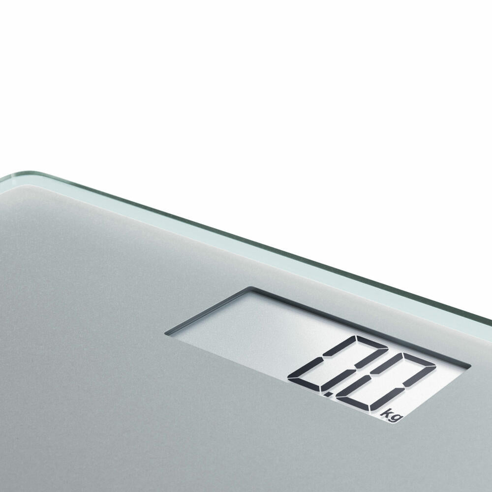 Soehnle Personenwaage Digital Style Sense Compact 300, Körperwaage, Sicherheitsglas, LCD-Display, Silber, 63852