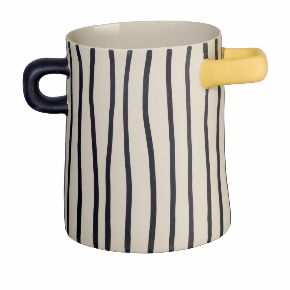 ASA Selection Rayu Vase, Table Vase, Decorative Vase, Flower Vase, Stoneware, Vertical Striped, H 15.5 cm, 84811130