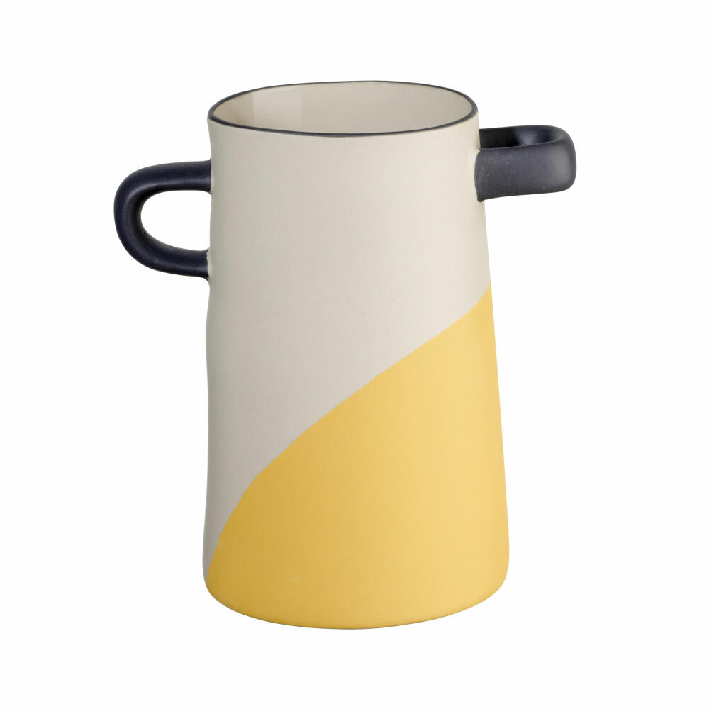 ASA Selection Rayu Vase, Table Vase, Decorative Vase, Flower Vase, Stoneware, Yellow Dipped, H 17 cm, 84802130