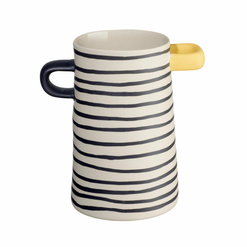 ASA Selection Rayu Vase, Table Vase, Decorative Vase, Flower Vase, Stoneware, Fine Striped, H 17 cm, 84812130