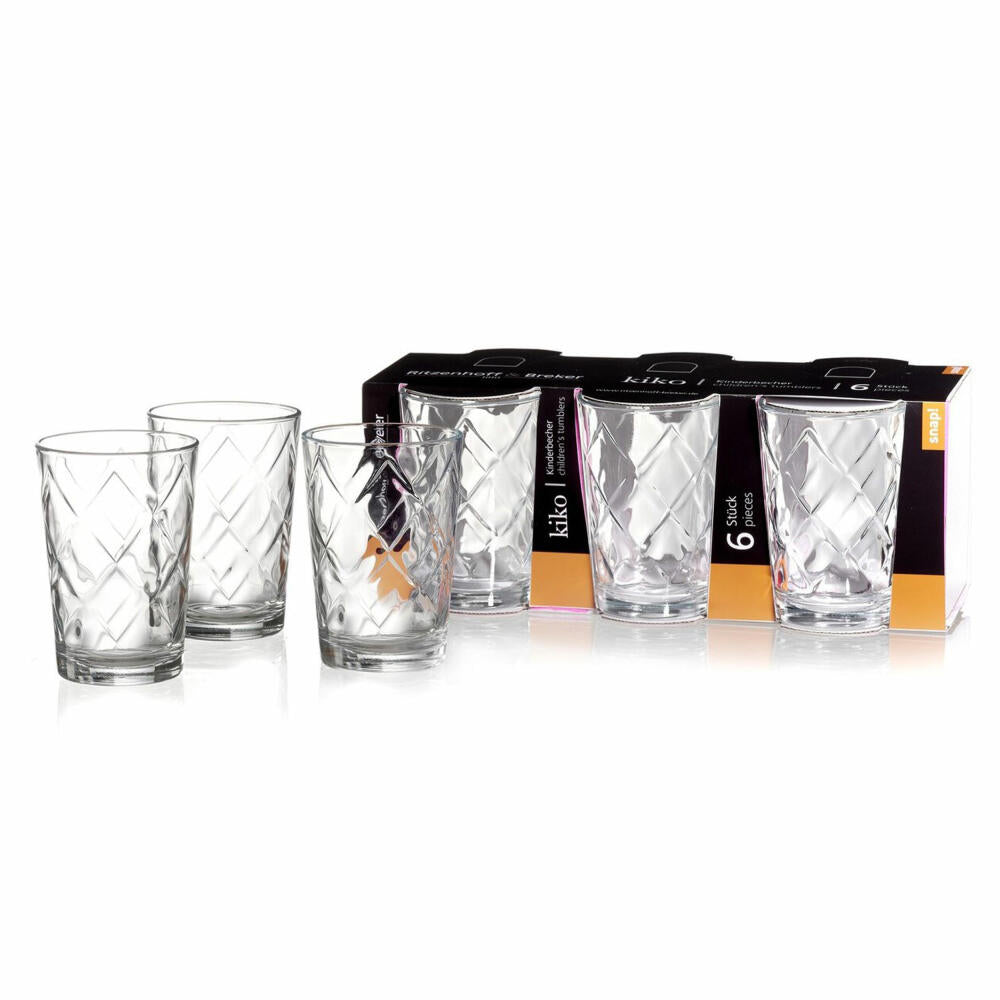 Ritzenhoff & Breker Kiko children's drinking cup, set of 6, drinking glass, water glass, cup, children, glass, 205 ml, 812794