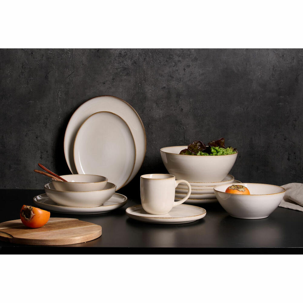 Ritzenhoff & Breker Olivia Schale, Schüssel, Salatschale, Suppenschüssel, Steingut, Beige, Ø 23 cm, 746938