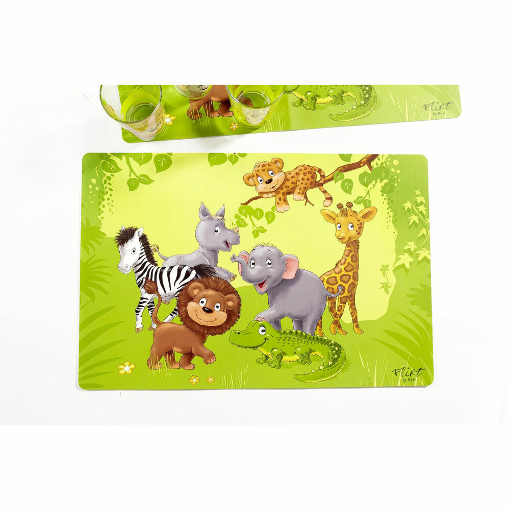 Ritzenhoff & Breker Platzmatte für Kinder Dschungeltiere, Tischset, Kinder, Kunststoff, 30 x 45 cm, 316261