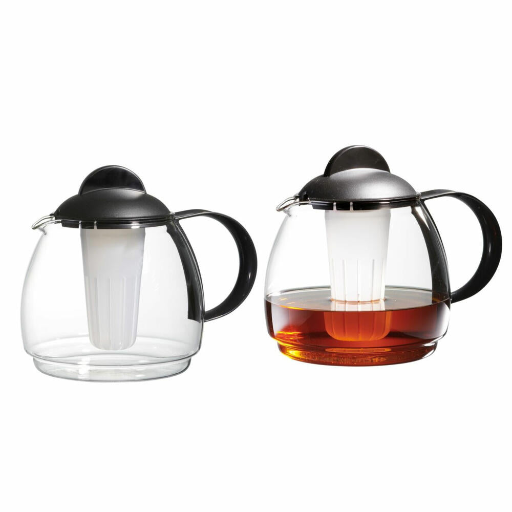 Ritzenhoff & Breker Ravenna Mikrowellen-Teekanne mit Sieb, Tee Kanne, Glaskanne, Borosilikat, 1.8 L, 809015