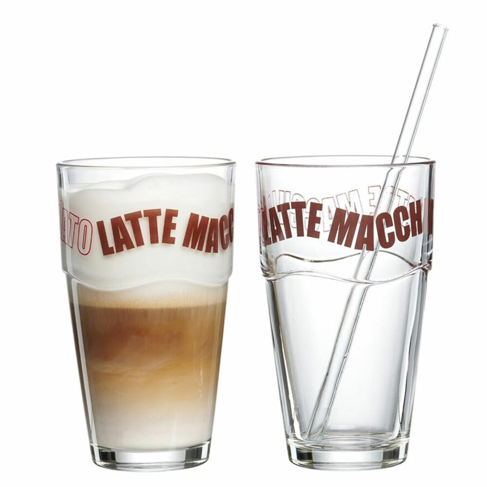 Ritzenhoff & Breker Figaro Kaffeebecher Latte-Macchiato, Kaffee Becher, Kaffeeglas, Glas, 320 ml, 134629