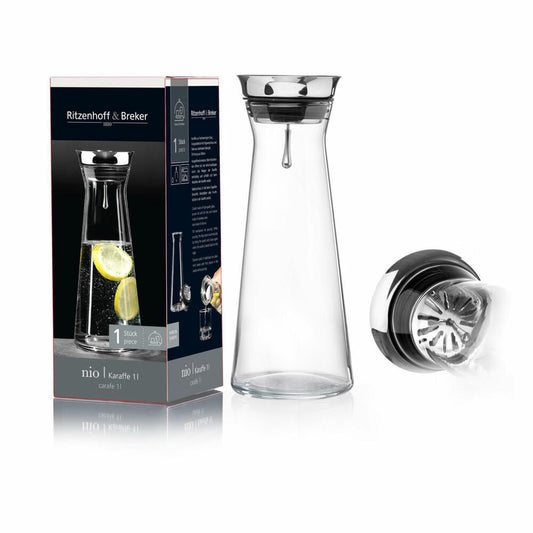 Ritzenhoff & Breker Nio Karaffe, Wasserkaraffe, Glaskaraffe, Glas, 1 L, 817997