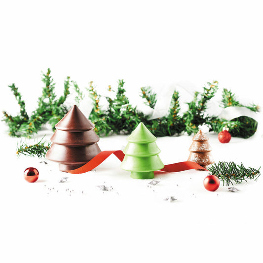 Mastrad 3 molds for chocolate fir trees, chocolate mold, chocolate mold, plastic, transparent, F48292