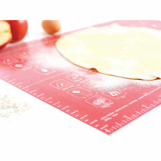 Mastrad Large Baking Mat, Baking Mat, Dough Mat, Silicone Mat, Silicone, Fiberglass, Red, 40 x 60 cm, F45210