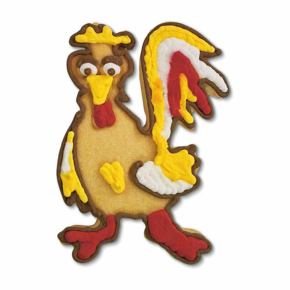 Städter Präge-Ausstecher Gockel, Ausstechform, Plätzchenform, Keks, Plätzchen, Edelstahl, 9 cm, 068131