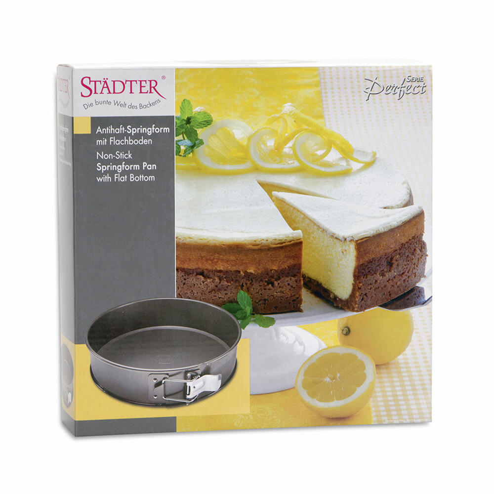 Städter Perfect Springform, mit Flachboden, Backform, Kuchenform, Kuchenbackform, Metall, Ø 24 cm, 587632