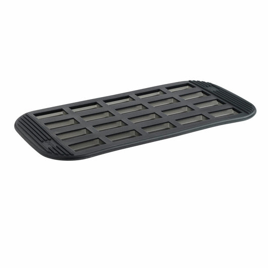 Mastrad Baking Pan for 20 Mini Financiers, Pastry Mold, Baking Tray, Silicone Mold, Silicone, Gray Transparent, F42314