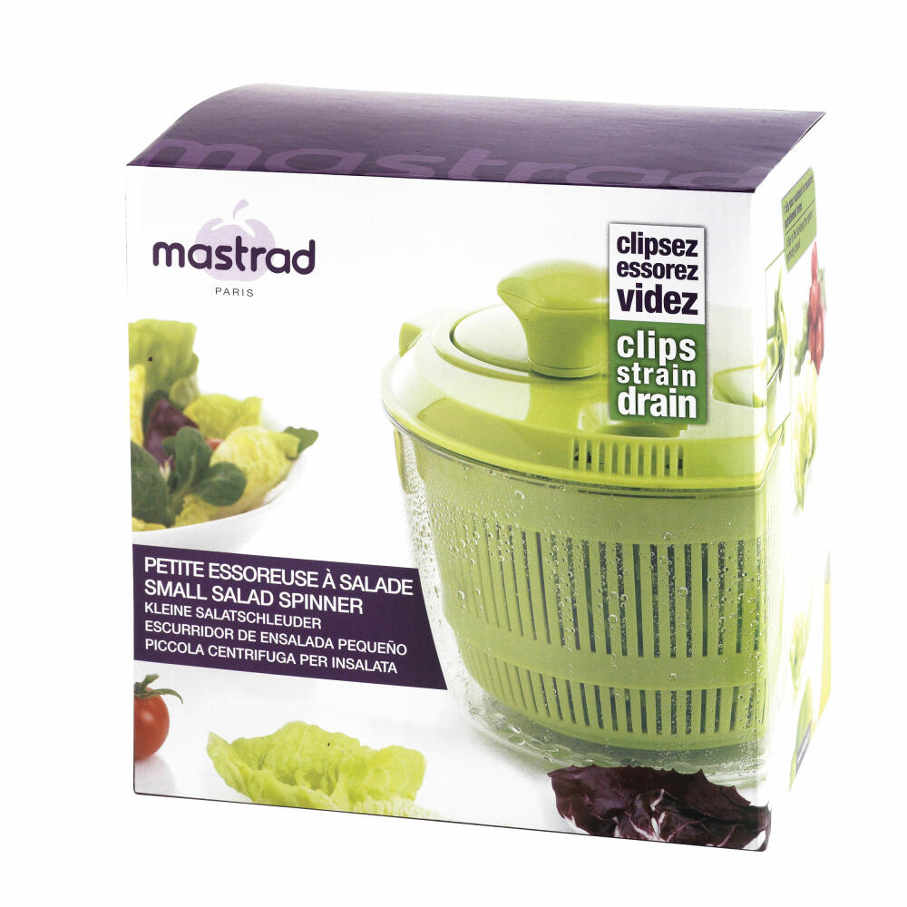 Mastrad salad spinner small, salad dryer, spinner, TPR, plastic, green, F31408