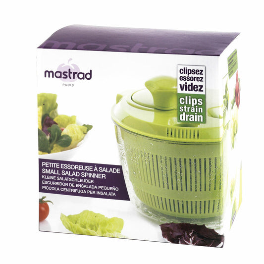 Mastrad salad spinner small, salad dryer, spinner, TPR, plastic, green, F31408