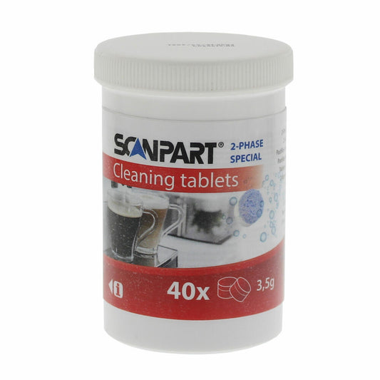 Scanpart Reinigungstablette 2 Phasen, 40 Stück in Dose , Reinigungs Tablette, für Kaffeevollautomat, 3.5 g, 2790000220