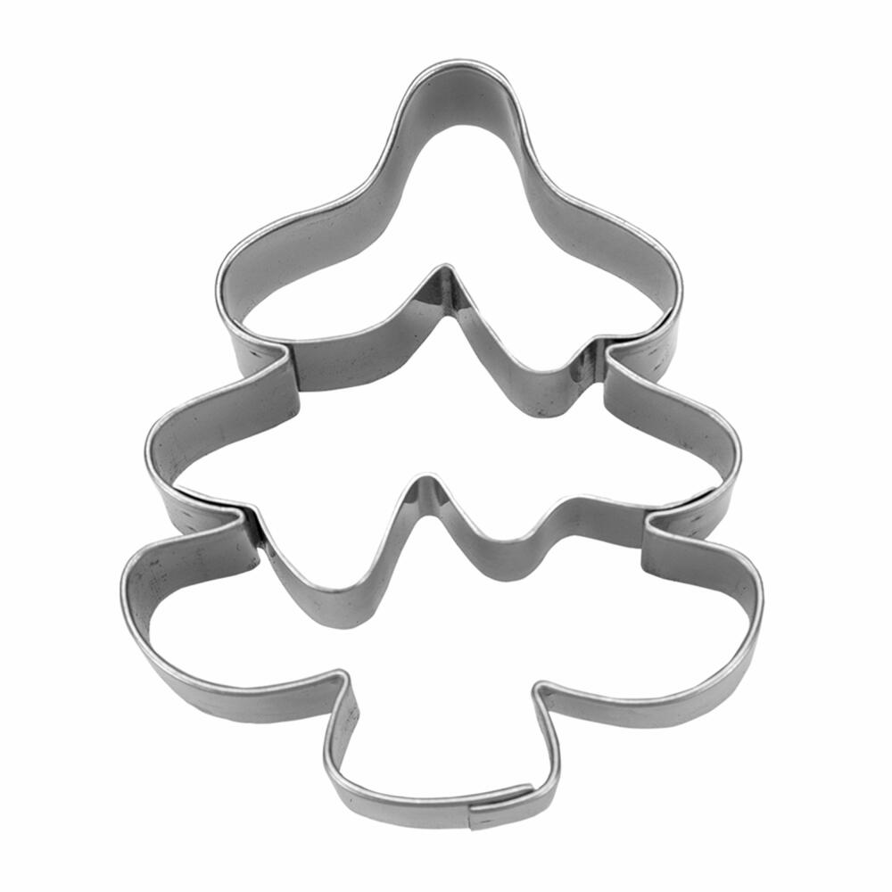 Städter Präge-Ausstecher Tannenbaum, Ausstechform, Plätzchenform, Keks, Plätzchen, Edelstahl, 7.5 cm, 054257