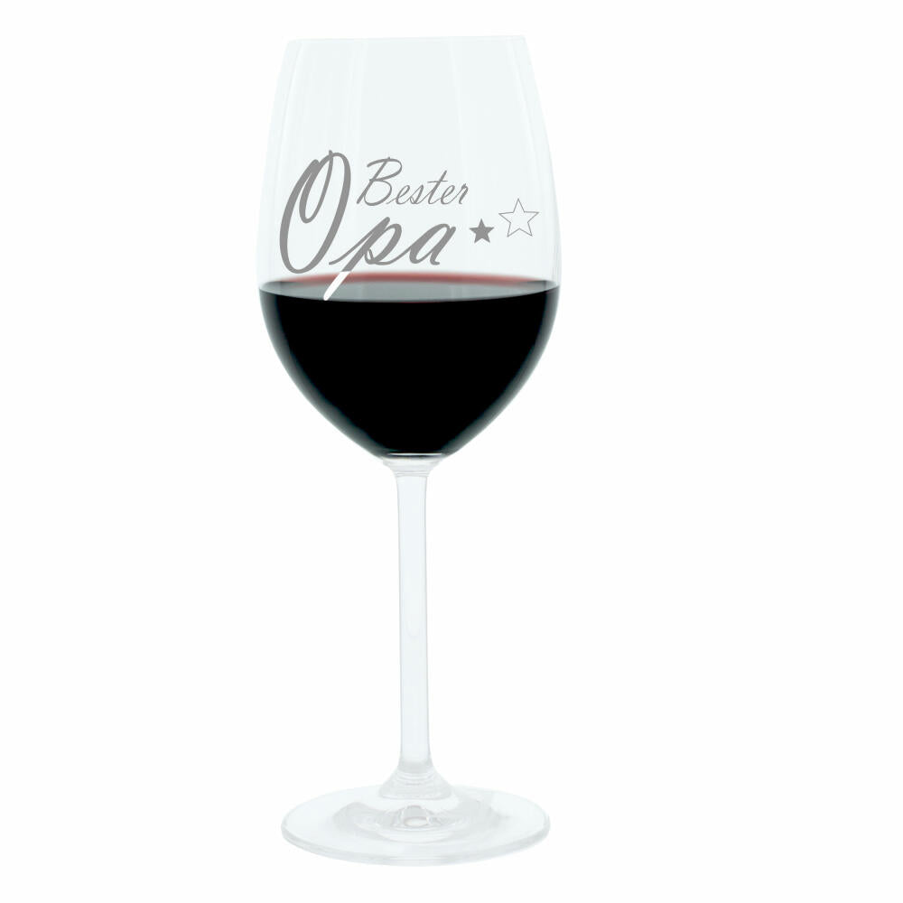 Leonardo wine glass 400 ml, Best Grandpa, gift mood glass with funny engraving, mood glass, 22 cm