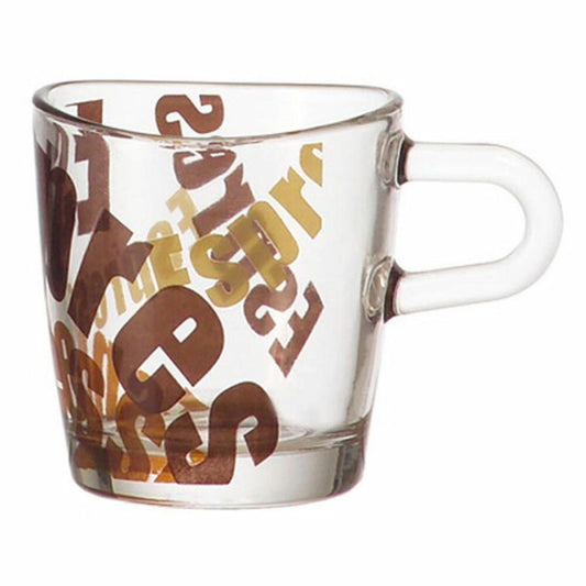 Leonardo Loop Espressotasse mit Print 6er Set, Kaffeetasse, Espresso Tasse, Glas, 60 ml, 86623