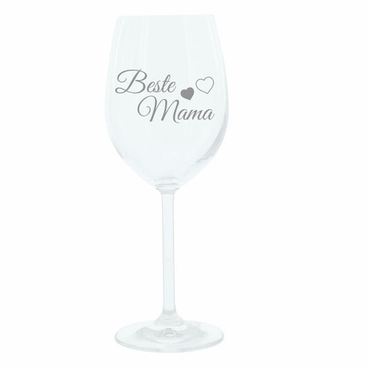 Leonardo Weinglas 400 ml, 2er Set, Beste Mama, Bester Papa, Stimmungsglas mit lustiger Gravur, Moodglas, 22 cm