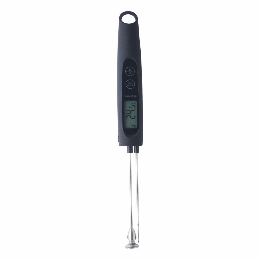 Mastrad M Control Black Double Thermometer, Roast Thermometer, Thermometer, Plastic, Stainless Steel, Grey, F74401