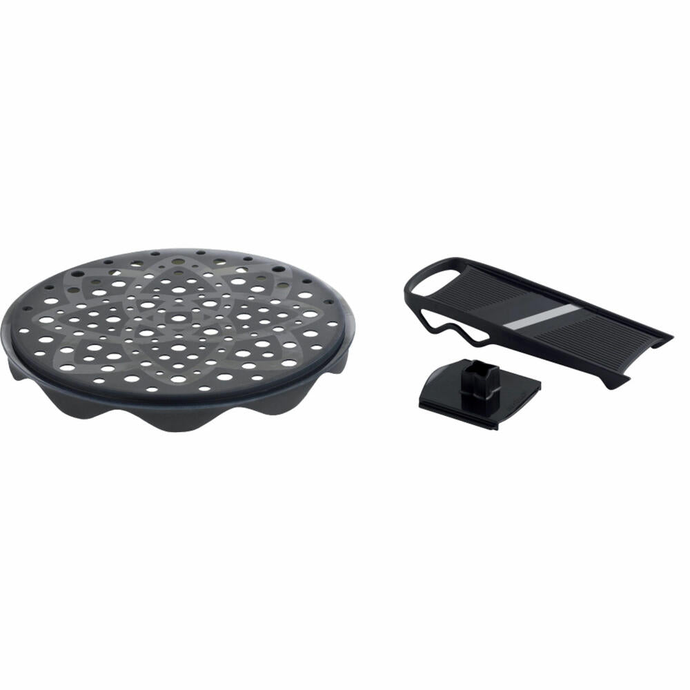 Mastrad Top Chips Set Chipsmaker + Mandoline, Microwave Chip Roaster, Silicone, Plastic, Black, F64601