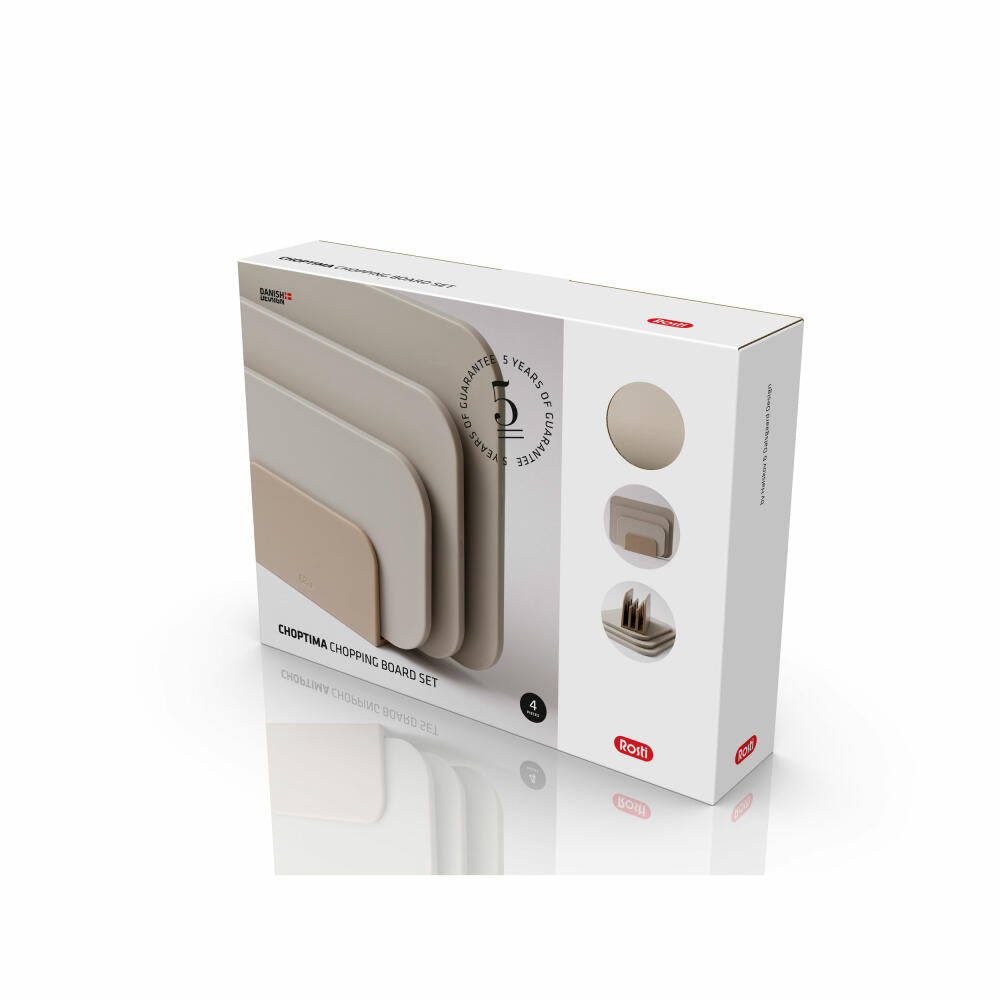 Rosti Schneidebrett-Set Choptima 4-tlg., Schneidunterlage, PE-Kunststoff, Humus, 27823